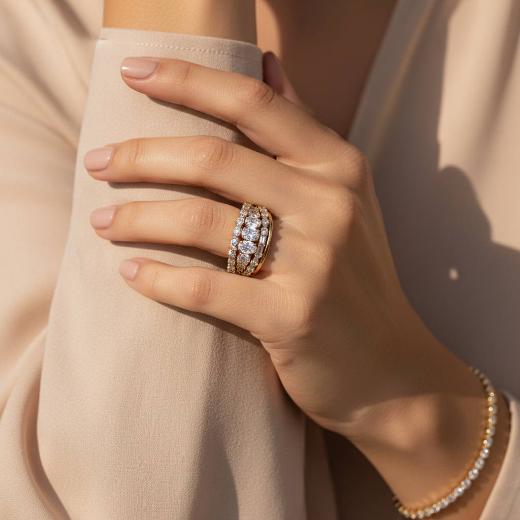 Vintage Zirconia Ring Set