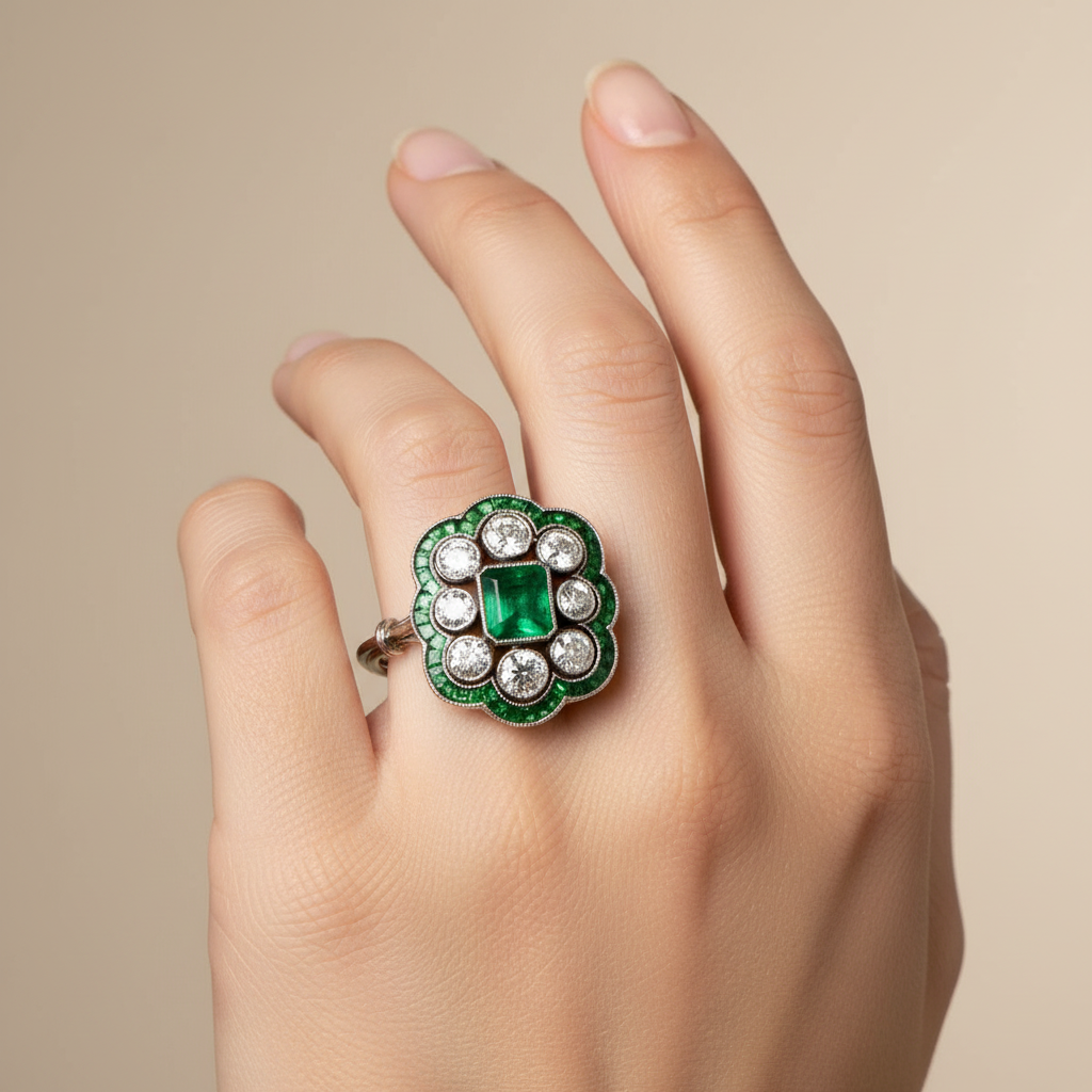 Vintage Emerald Ring in Gold
