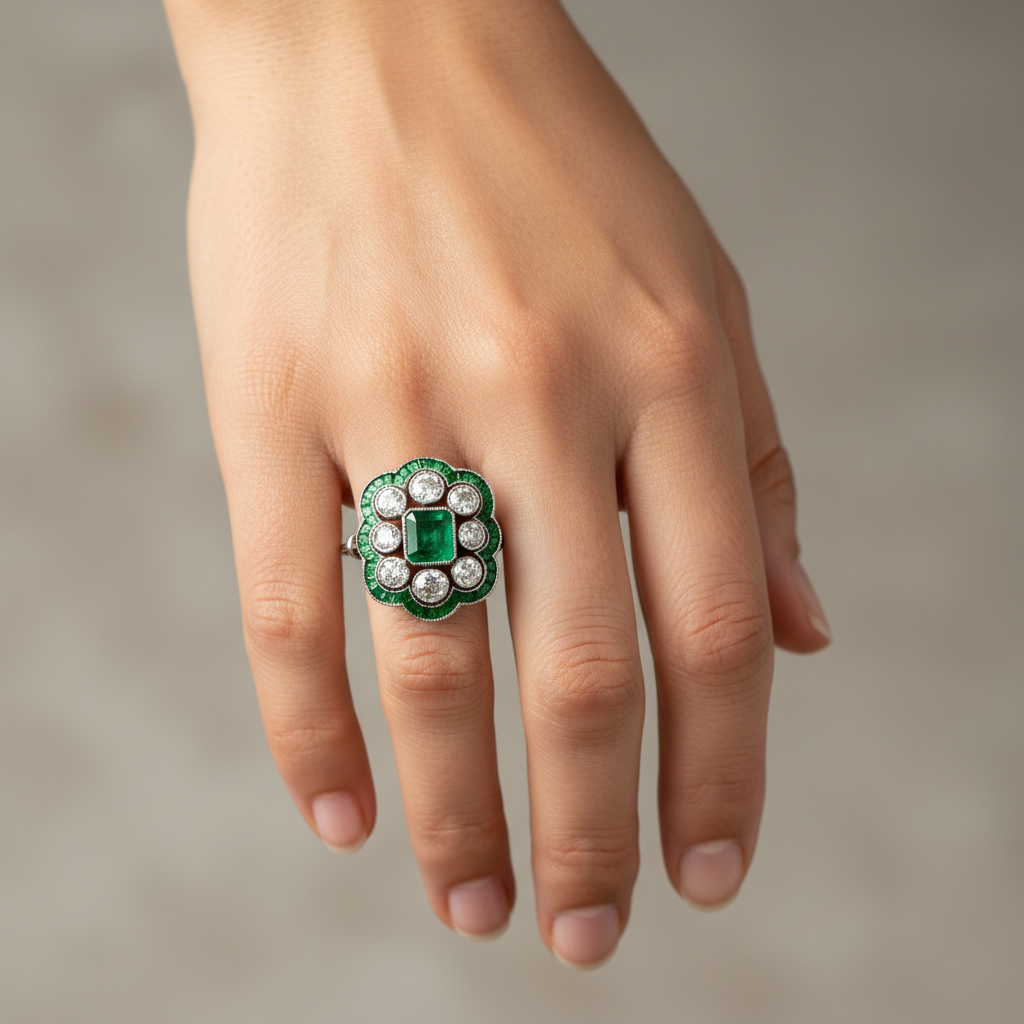 Vintage Emerald Ring in Gold