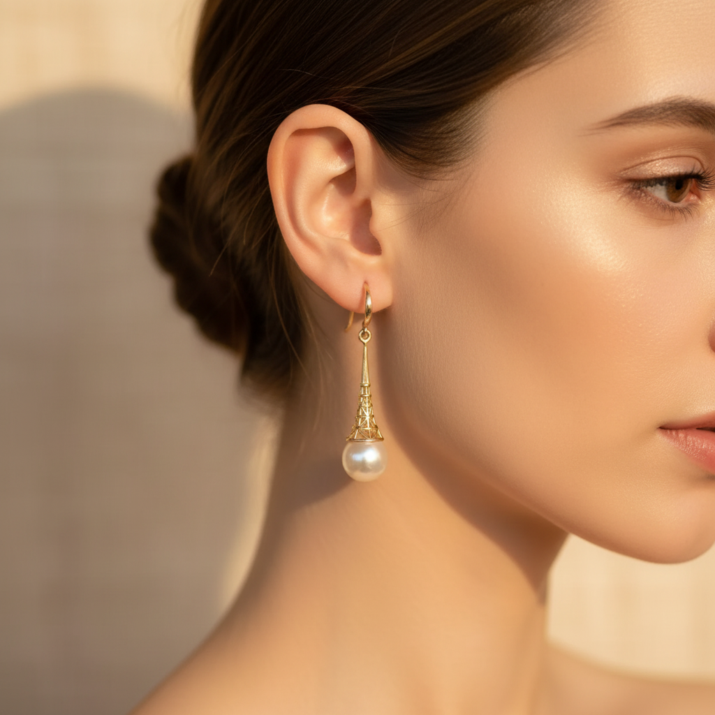 Vintage Gold and Pearl Drop Earrings