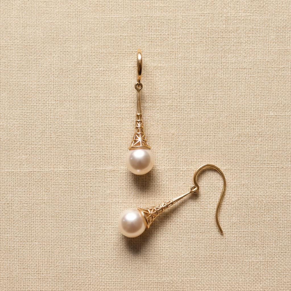Vintage Gold and Pearl Drop Earrings