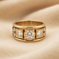 Cubic Zirconia Ring in Gold, Vintage