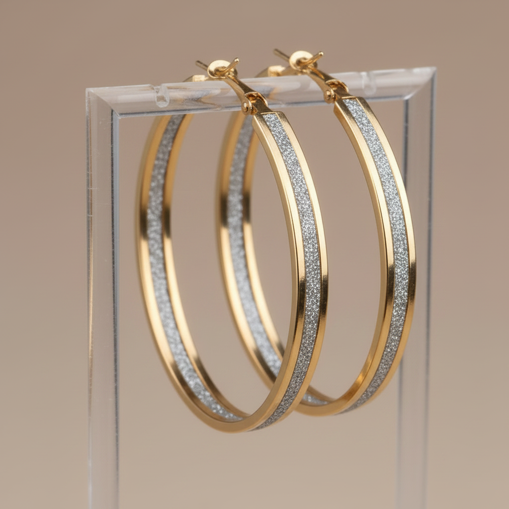 Vintage Golden Bright Hoop Earrings