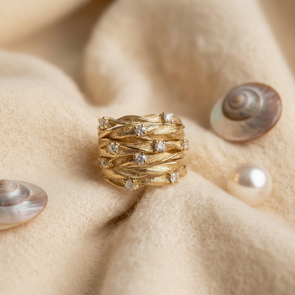 Twisted Wrap Ring in Gold, Vintage