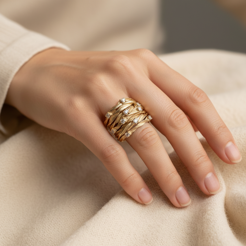 Twisted Wrap Ring in Gold, Vintage
