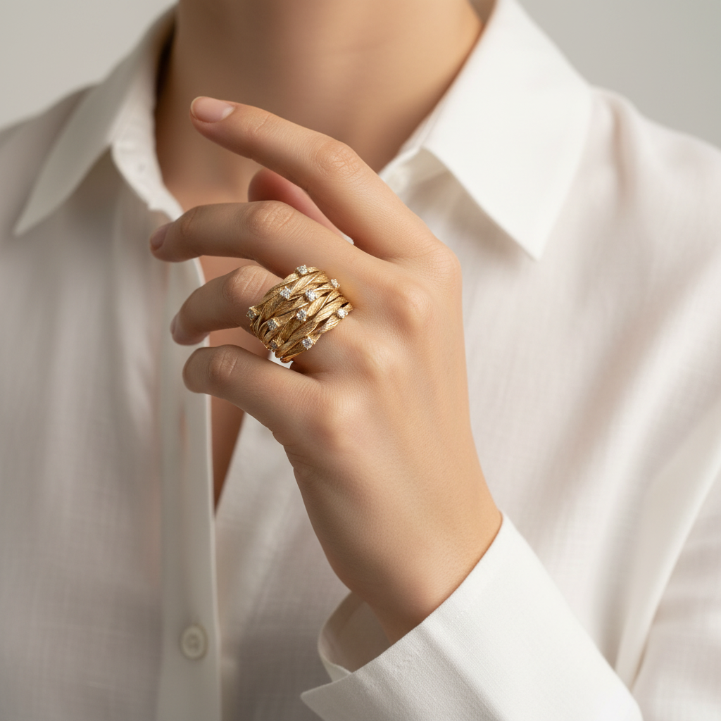 Twisted Wrap Ring in Gold, Vintage