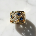 Vintage Blue Zirconia Ring in Gold