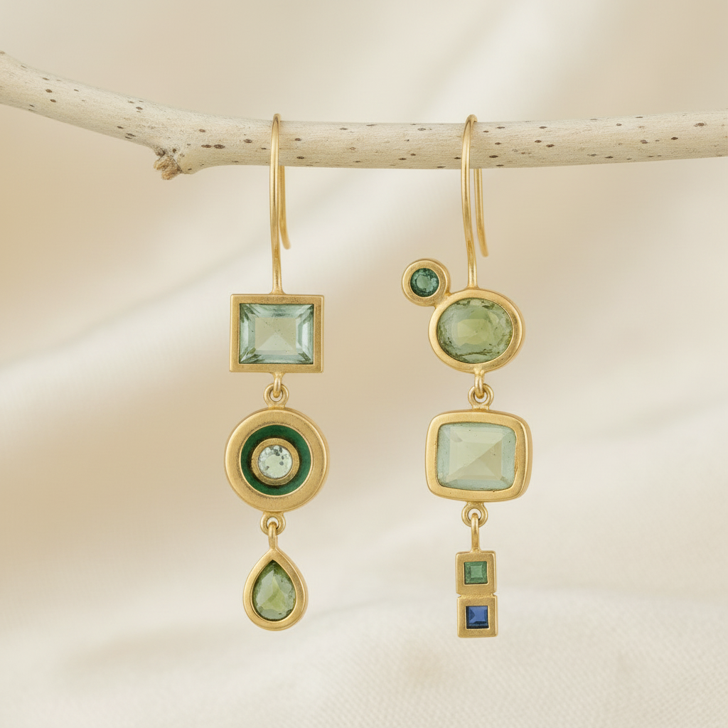 Vintage Green Dangling Earrings