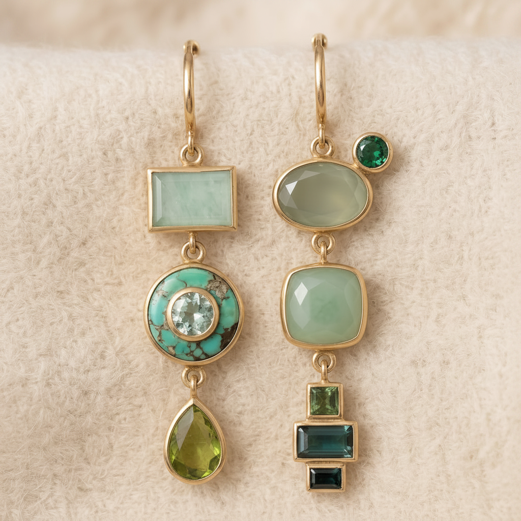 Vintage Green Dangling Earrings