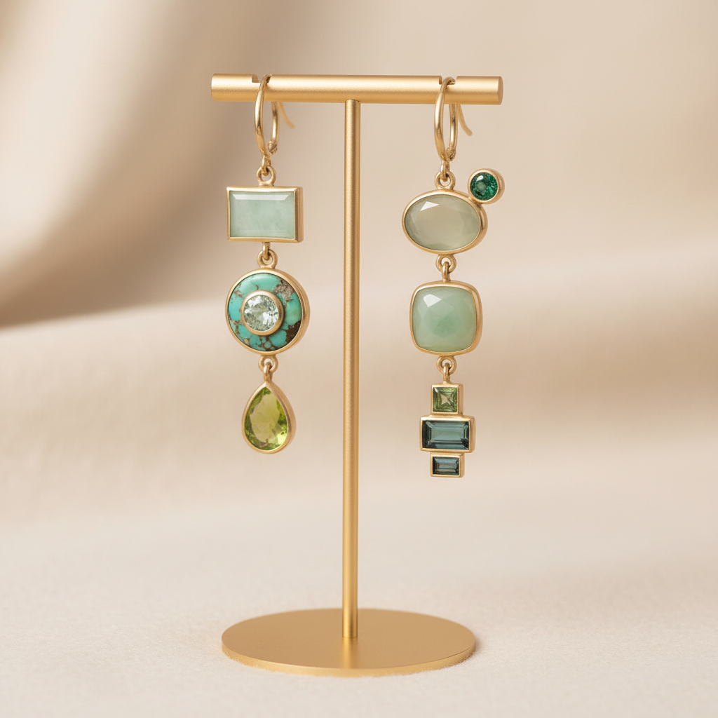 Vintage Green Dangling Earrings