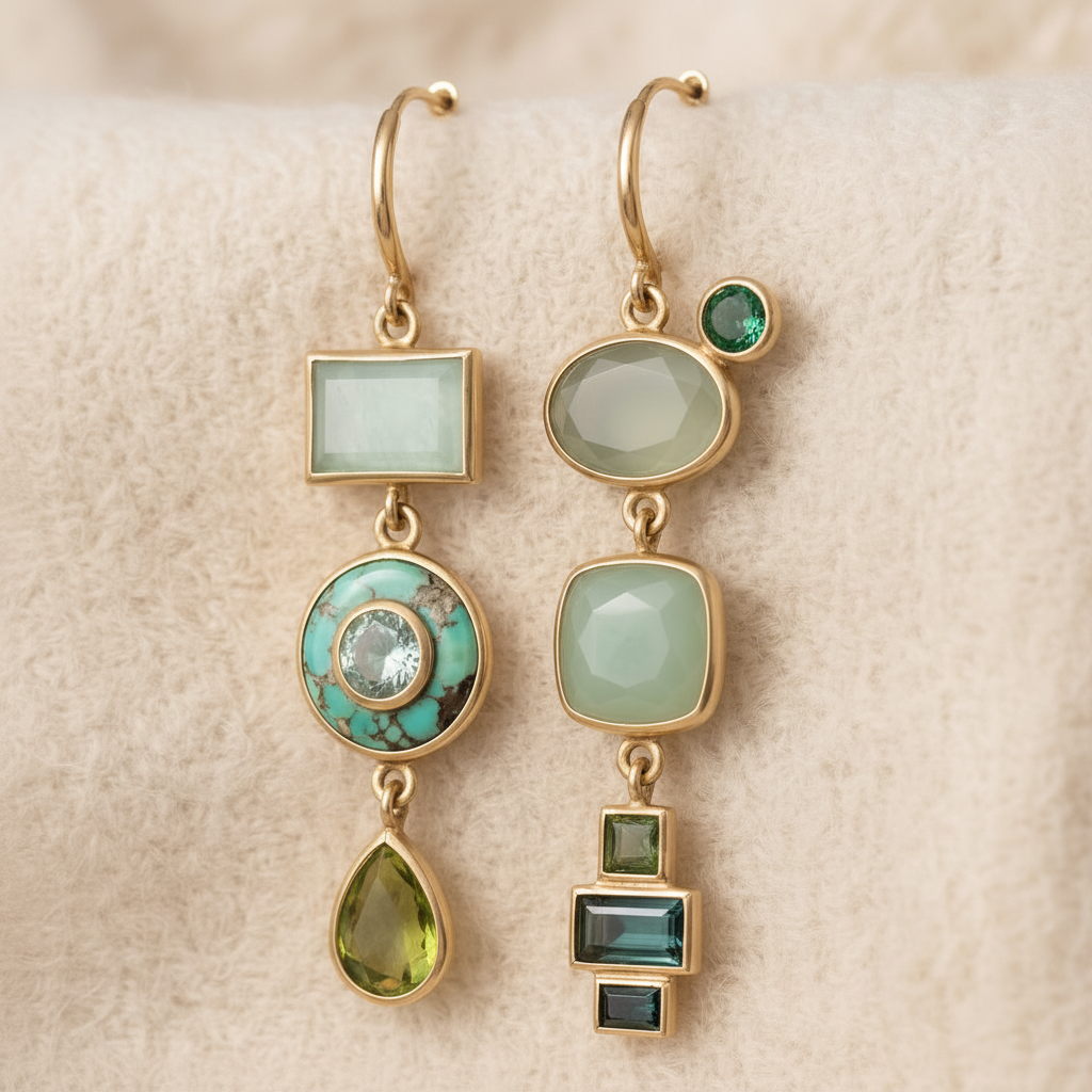 Vintage Green Dangling Earrings