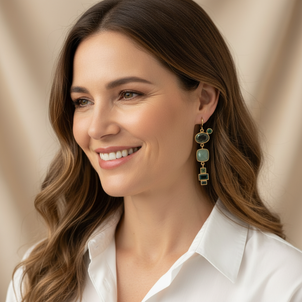 Vintage Green Dangling Earrings