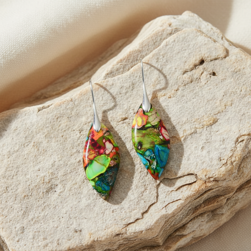 Vintage Multi-Colored Stone Earrings