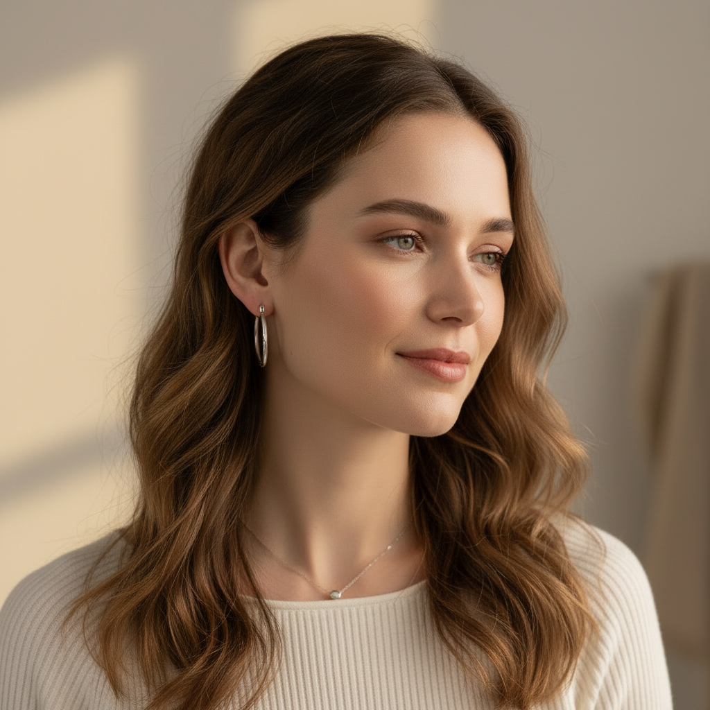 Vintage Silver engraved Hoop Earrings