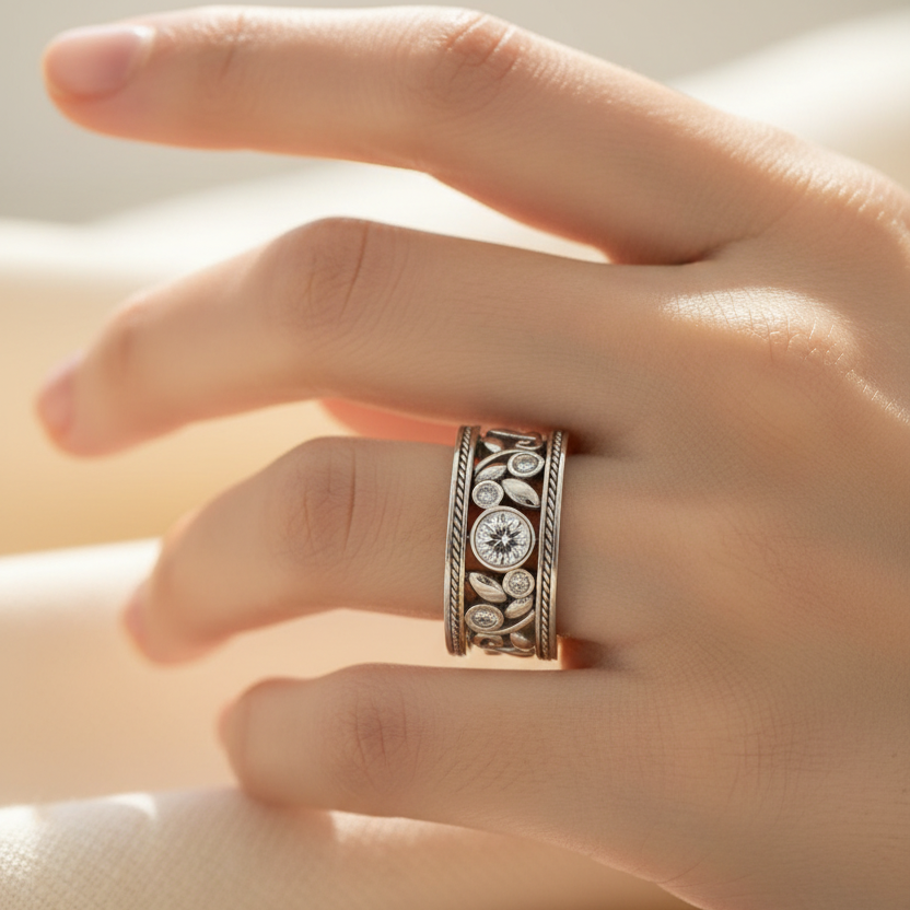 Vintage Silver & Zirconia Ring