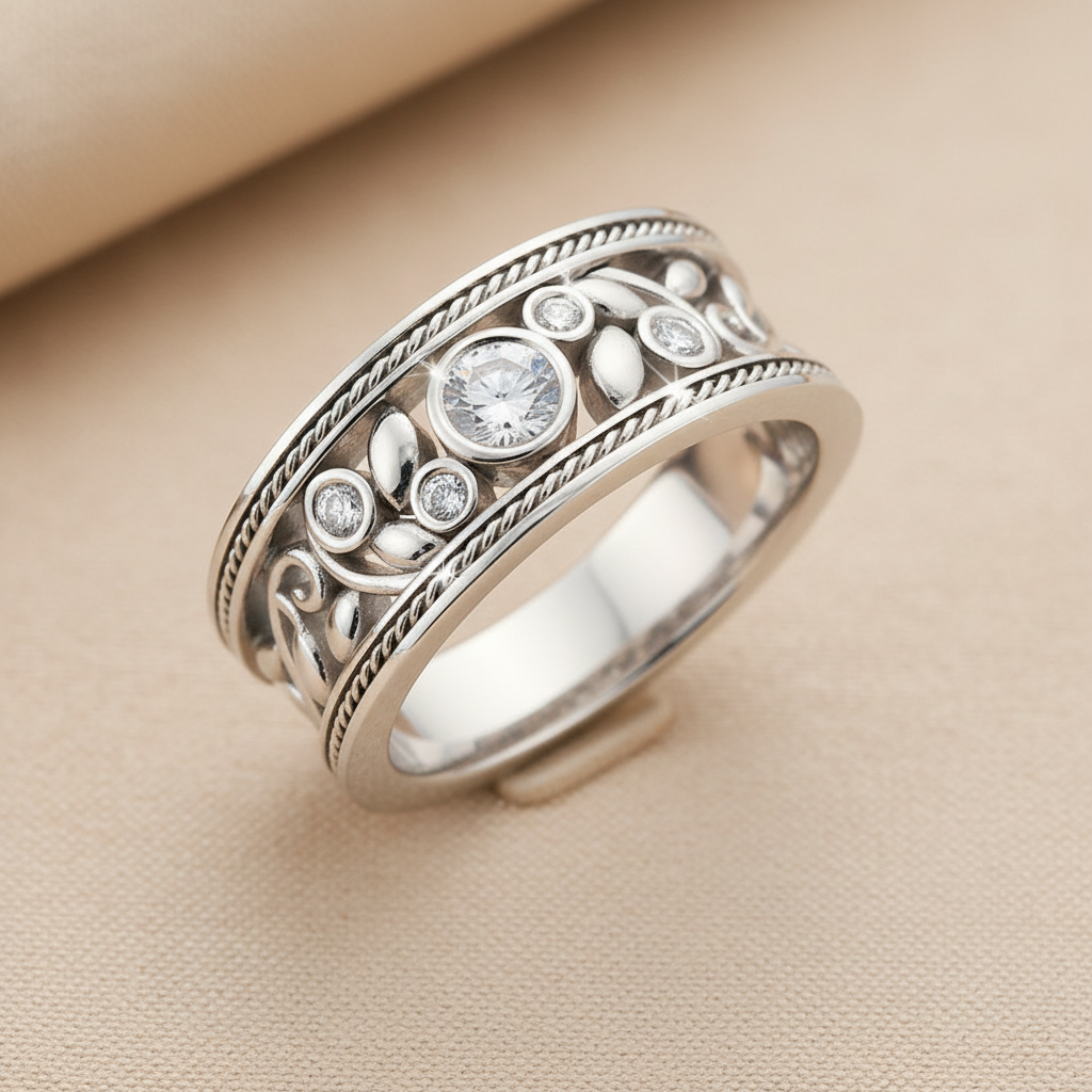 Vintage Silver & Zirconia Ring