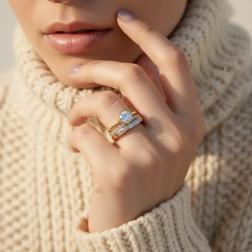 Vintage Stacking Ring Set in Gold