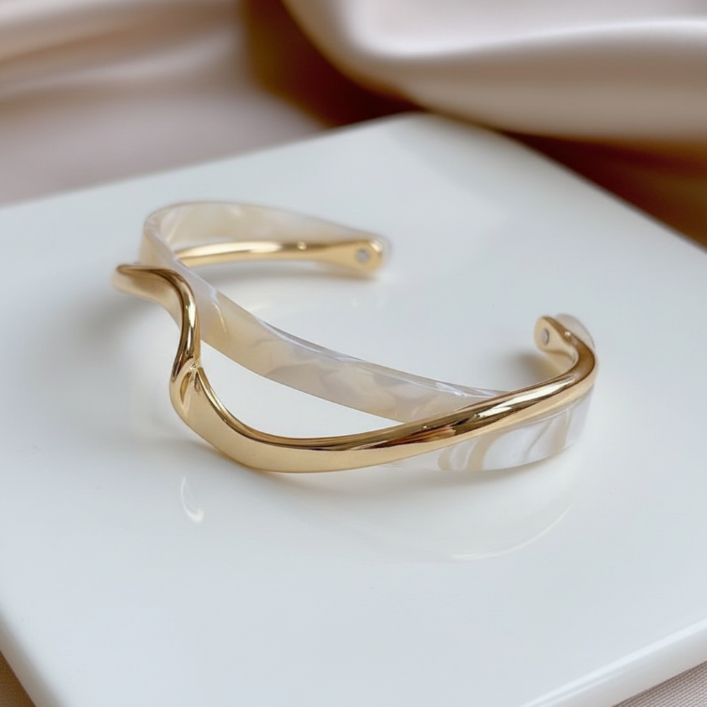 White Opal Golden Bracelet