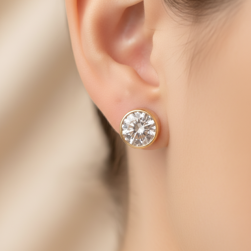 White Topaz Birthstone Studs