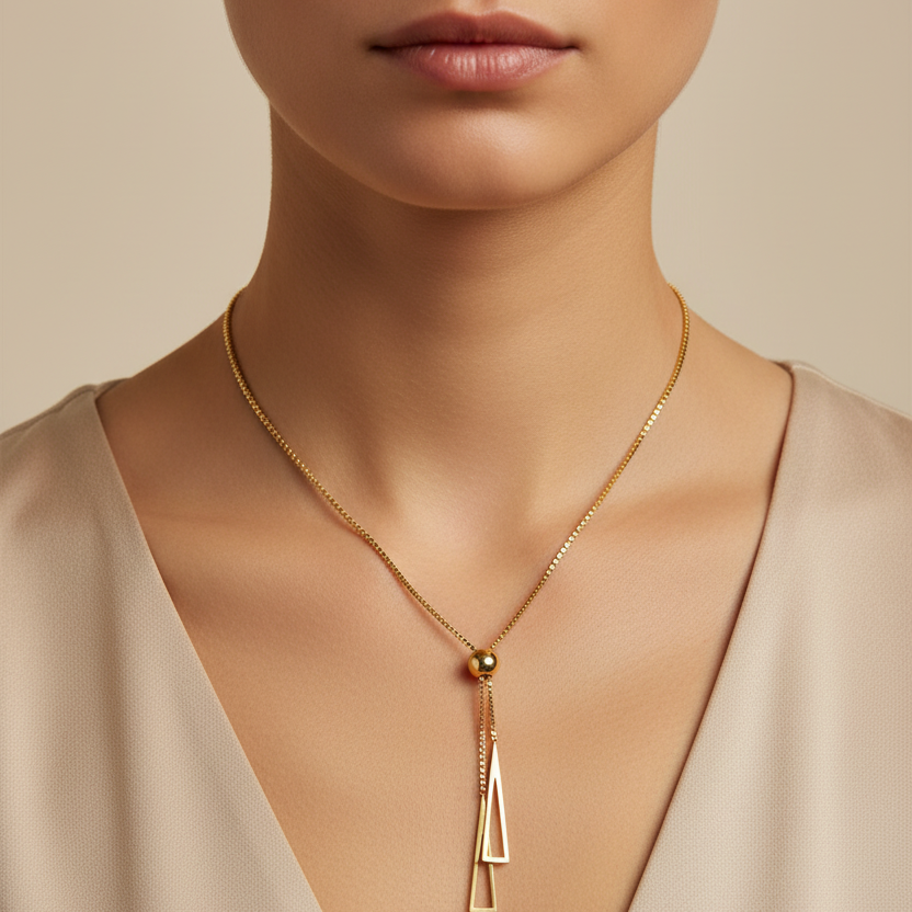 Gold Tassel Pendant Necklace