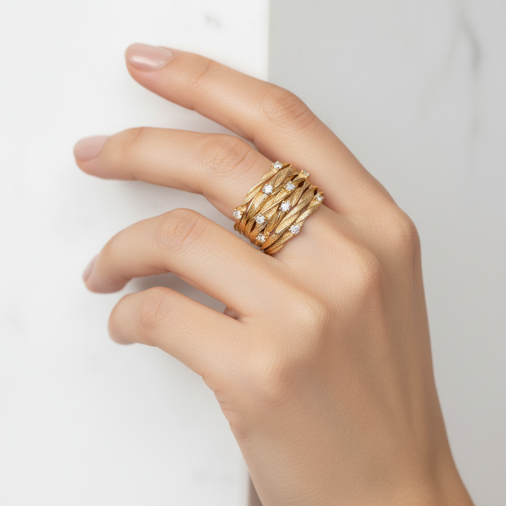 Twisted Wrap Ring in Gold, Vintage