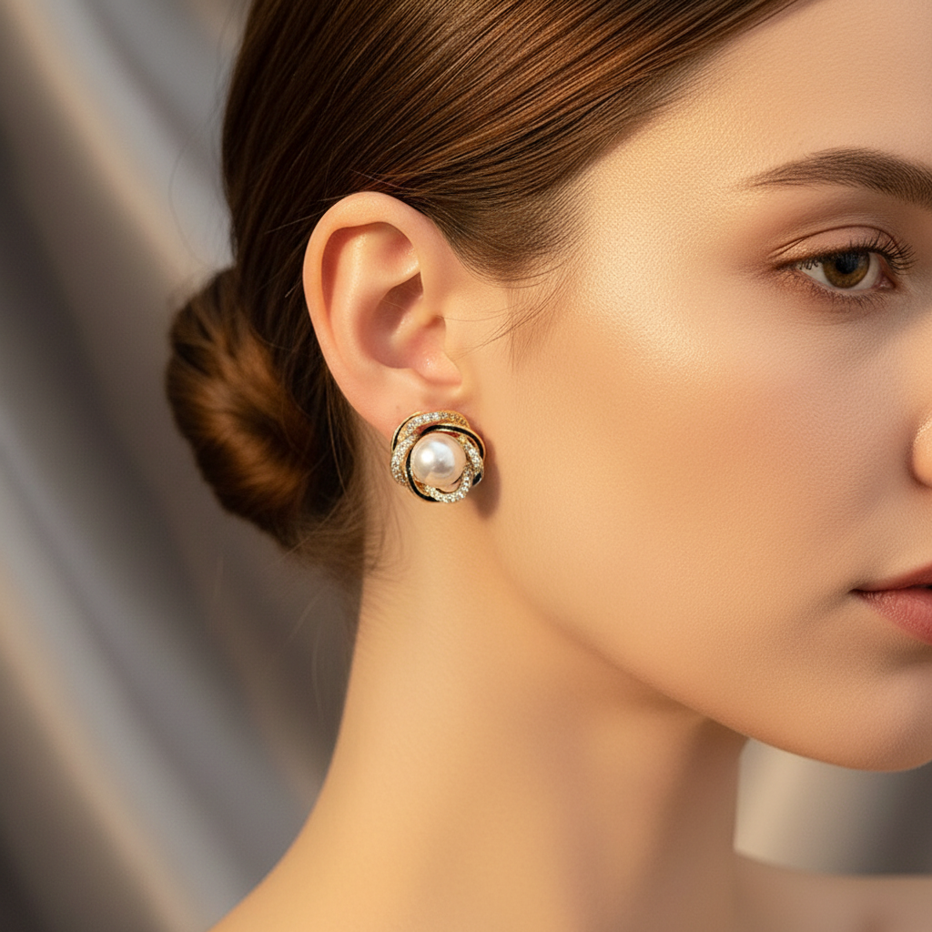 Gold-Plated Sphere Earrings